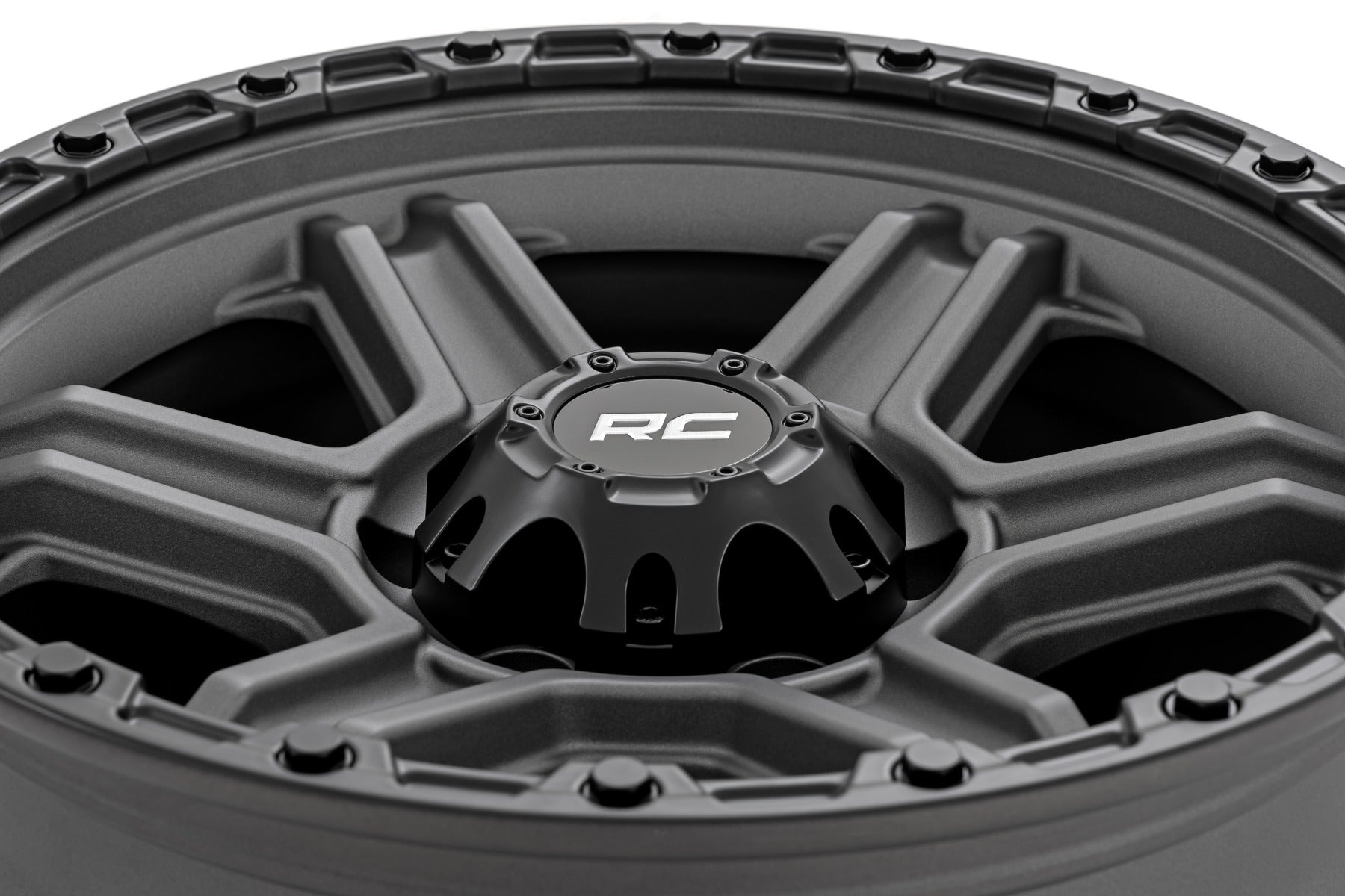 79 Series Wheel One-Piece Gunmetal Gray w/Black Ring 17x8.5 6x5.5 0mm Rough Country-4