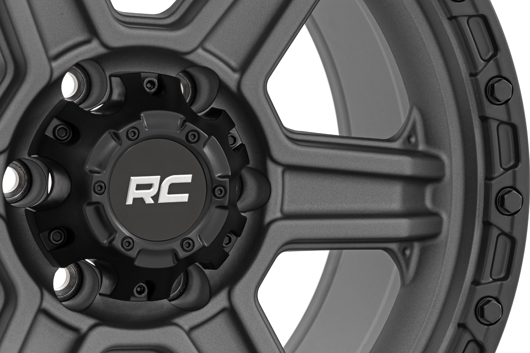 79 Series Wheel One-Piece Gunmetal Gray w/Black Ring 17x8.5 6x5.5 0mm Rough Country-5