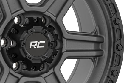 79 Series Wheel One-Piece Gunmetal Gray w/Black Ring 17x8.5 6x5.5 0mm Rough Country-5
