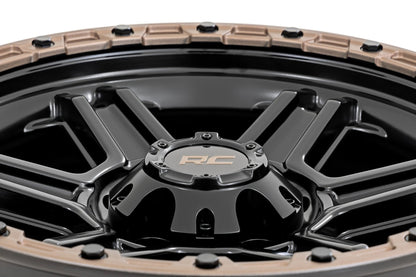 79 Series Wheel One-Piece Semi Gloss Black w/Bronze Ring 18x9 Rough Country-10