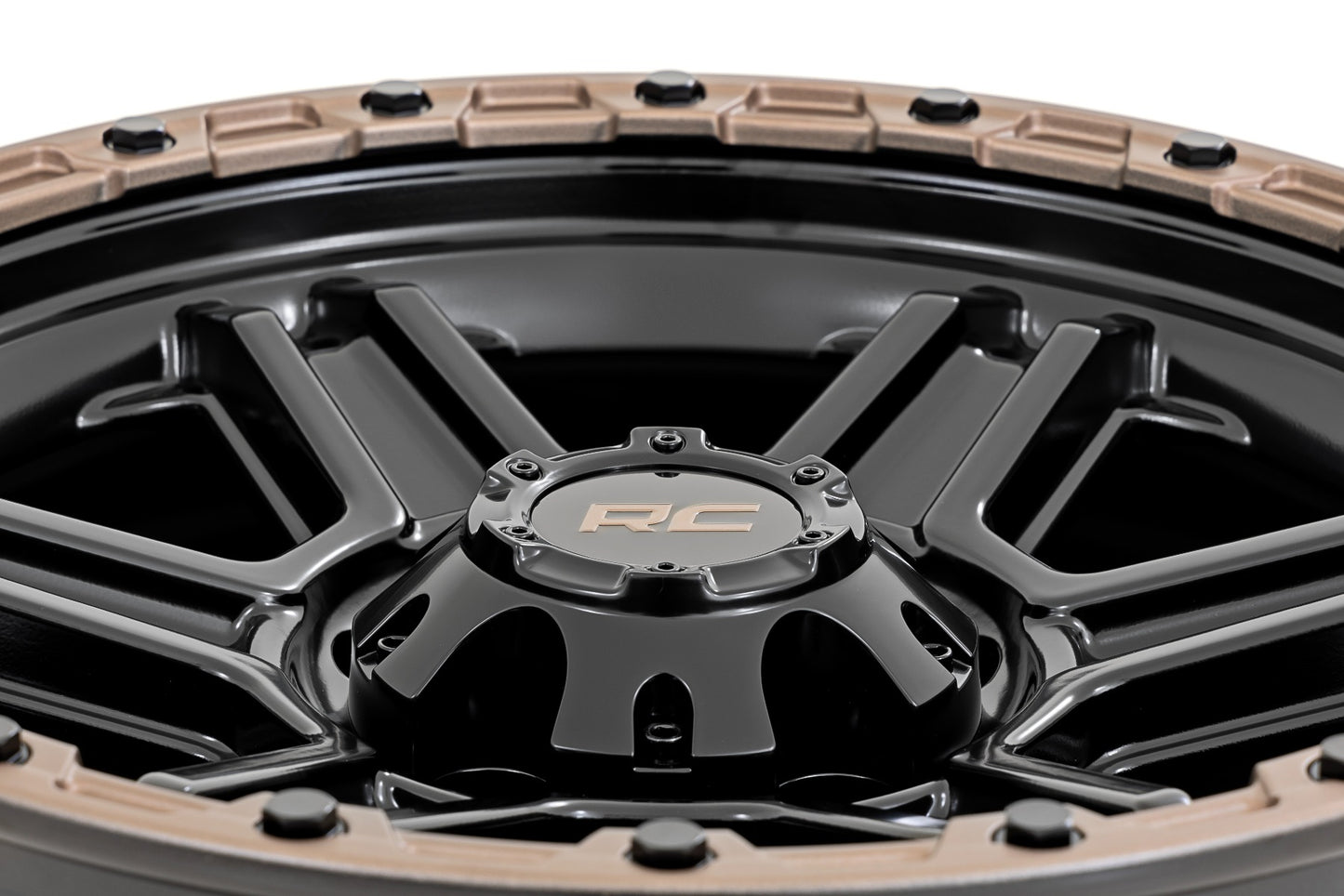 79 Series Wheel One-Piece Semi Gloss Black w/Bronze Ring 18x9 Rough Country-40