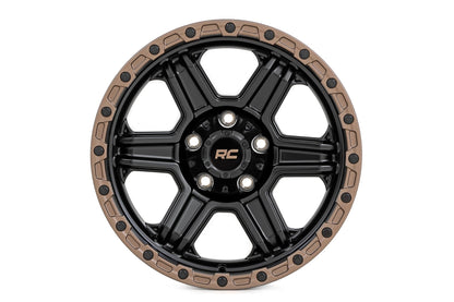 79 Series Wheel One-Piece Semi Gloss Black w/Bronze Ring 18x9 Rough Country-19