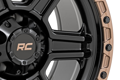 79 Series Wheel One-Piece Semi Gloss Black w/Bronze Ring 18x9 Rough Country-21