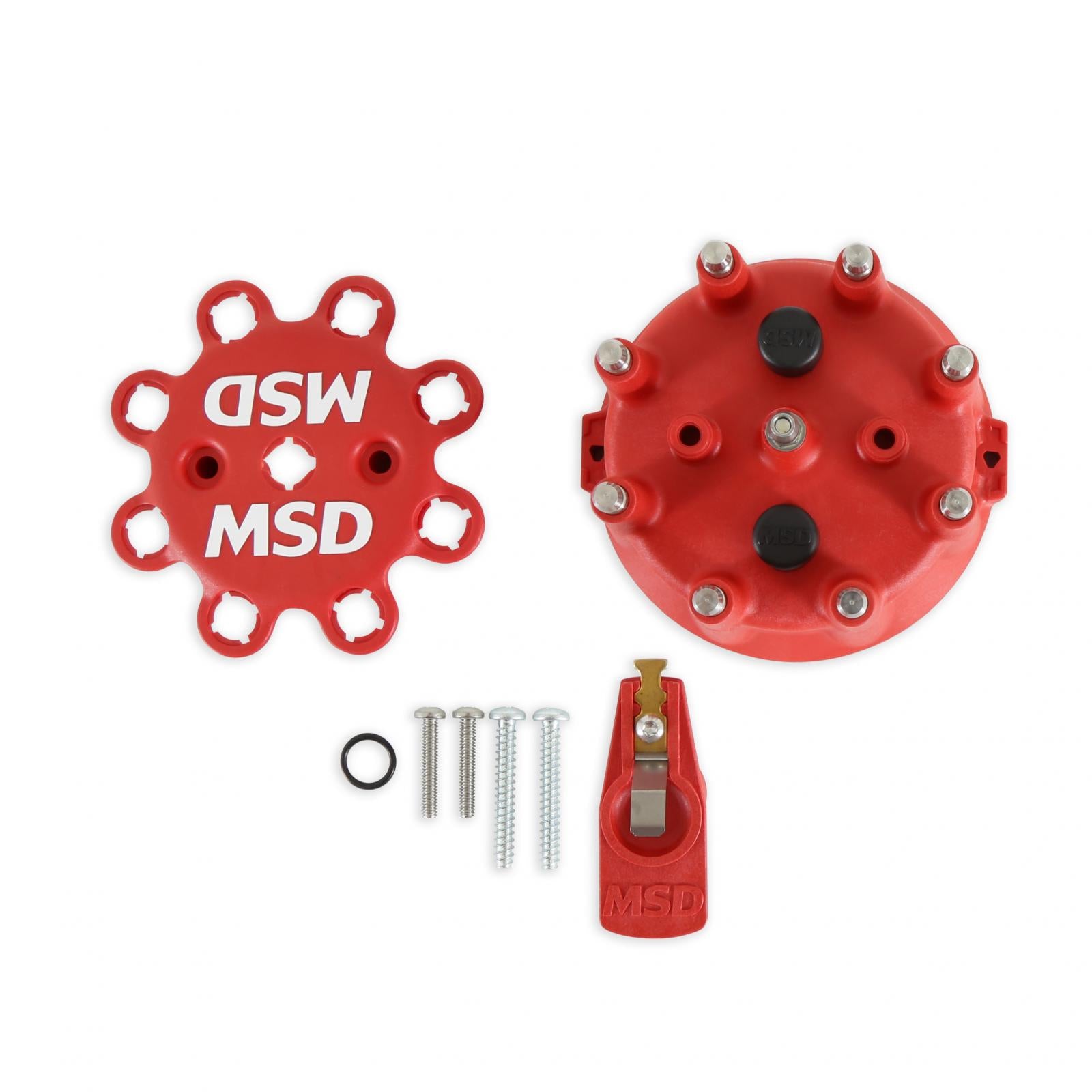 Replacement Cap And Rotor For Pro Mag, Red Replacement Pro Cap 3 Terminal To Terminal Diameter MSD Ignition-1