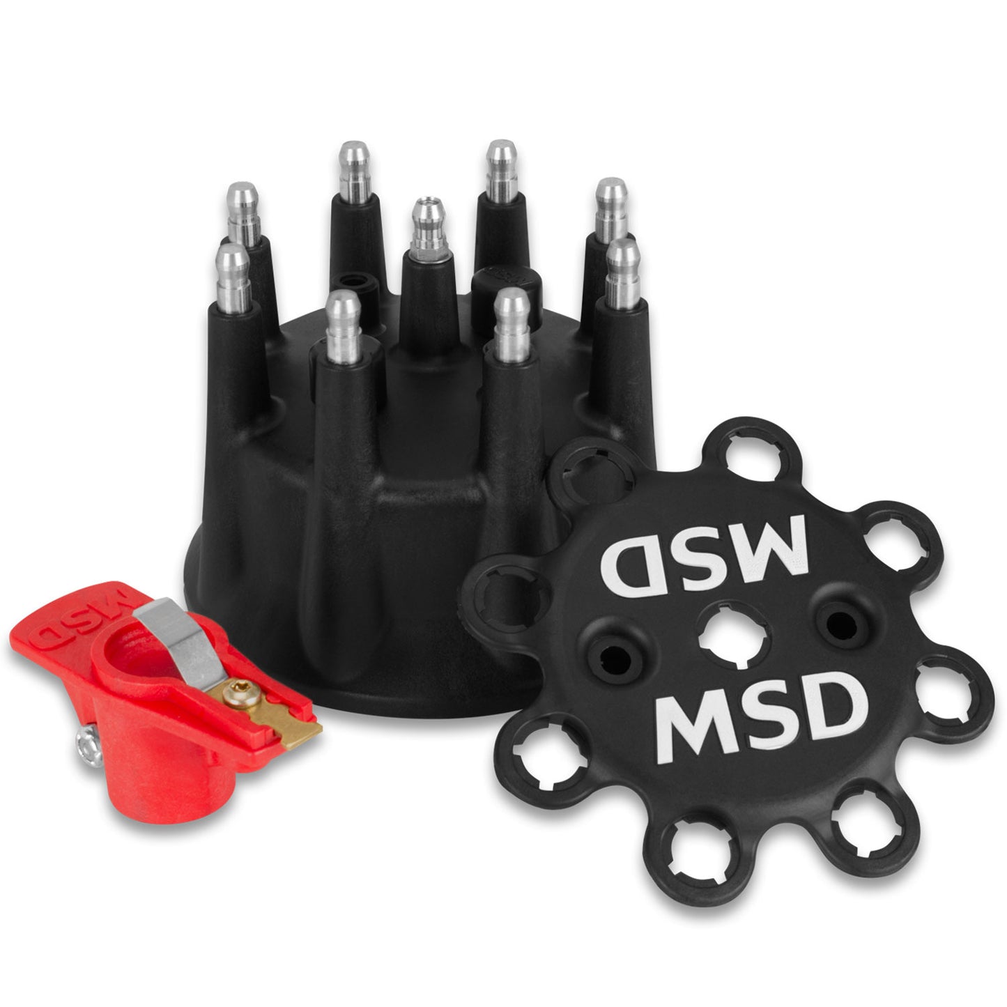 Replacement Cap And Rotor For Pro Mag, Red Replacement Pro Cap 3 Terminal To Terminal Diameter MSD Ignition