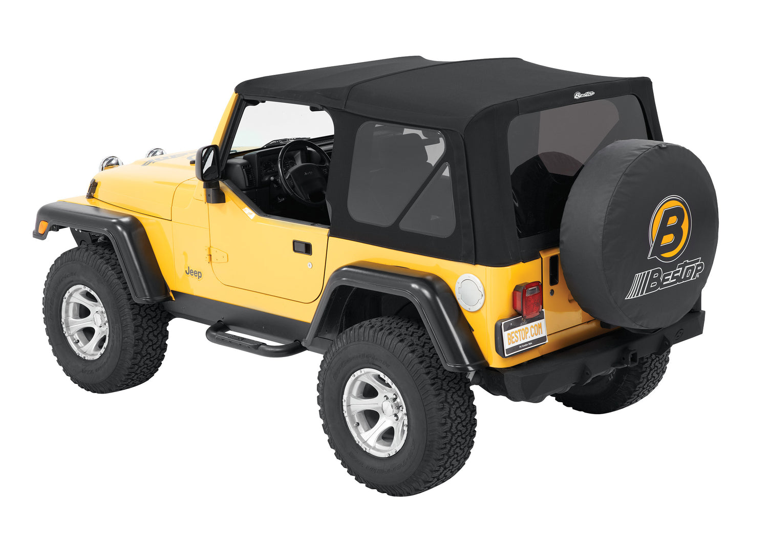Replace-A-Top for OEM Hardware For Jeep 1997-2006 Wrangler TJ Tinted Black Premium Twill No Door Skins Included Bestop