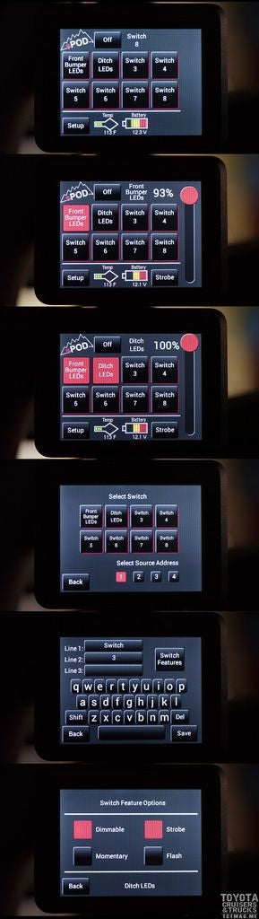 sPOD TJ Swicth Panel 8 Circuit Source SE W/Touchscreen 97-06 Wrangler TJ sPOD