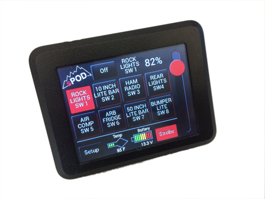 sPOD TJ Swicth Panel 8 Circuit Source SE W/Touchscreen 97-06 Wrangler TJ sPOD