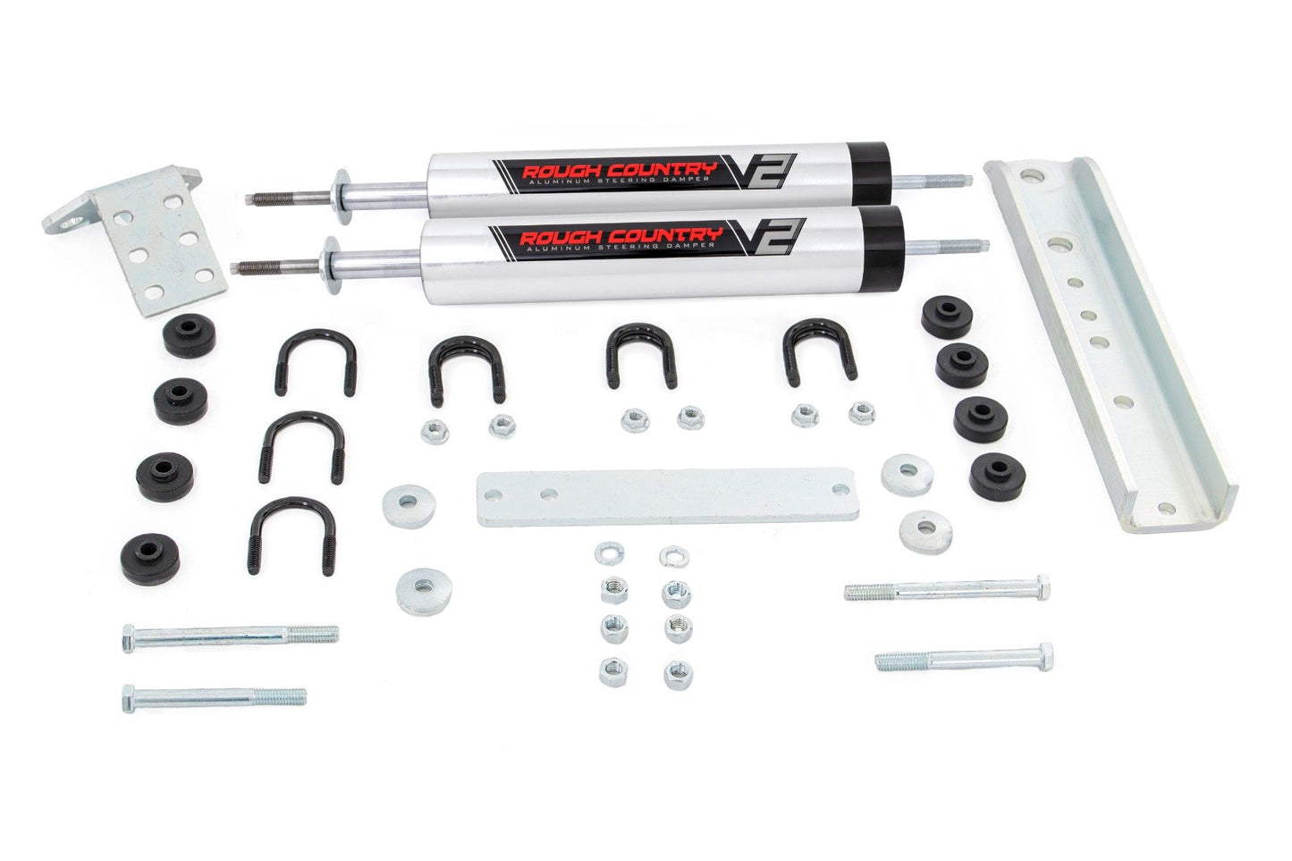 V2 Steering Stabilizer | Dual | Ford Bronco/F-150/F-250  (1980-1998) Rough Country