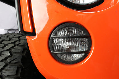 Jeep JK Front Marker Covers Pair 07-18 Wrangler JK Textured Black Kentrol-6