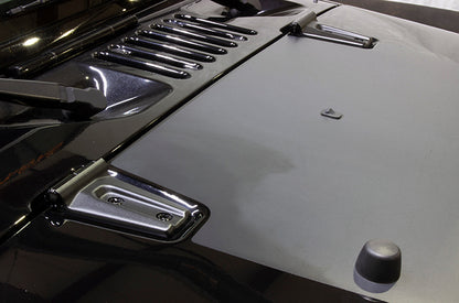 Jeep JK Hood Hinge Overlays Pair 07-18 Wrangler JK Textured Black Kentrol-6