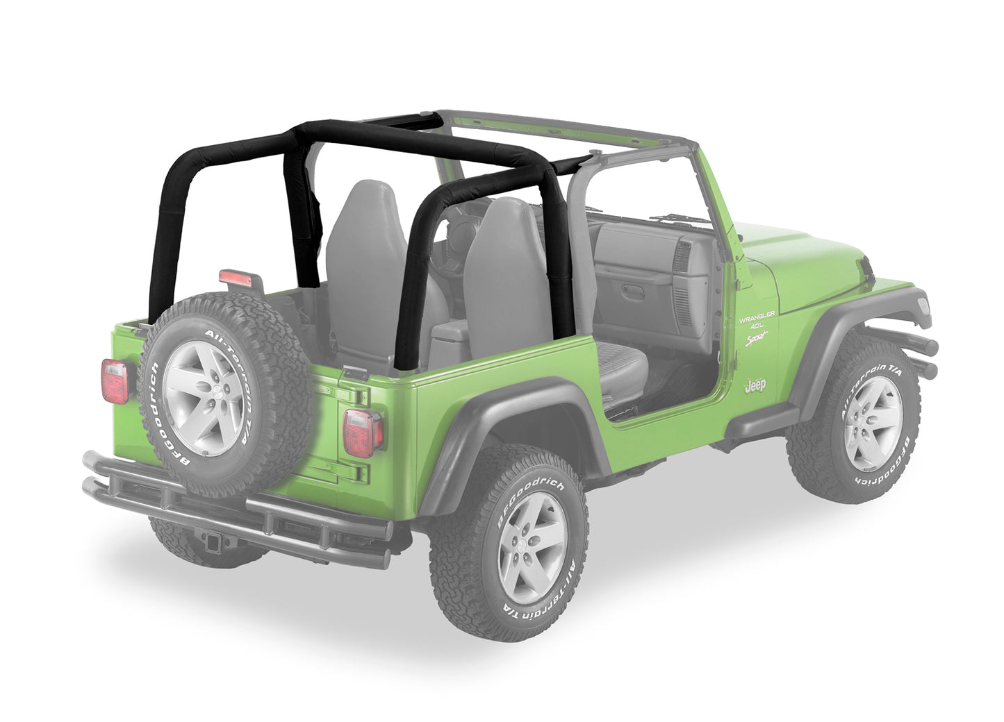 Jeep Sport Bar Covers For Jeep 2003-2006 Wrangler TJ Black Diamond Bestop