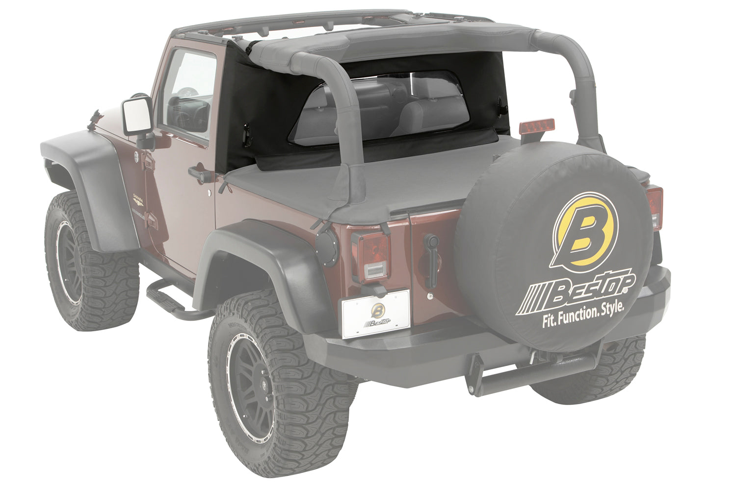 Wrap-Around Windjammers For Jeep 2007-2018 Wrangler JK Black Diamond Bestop