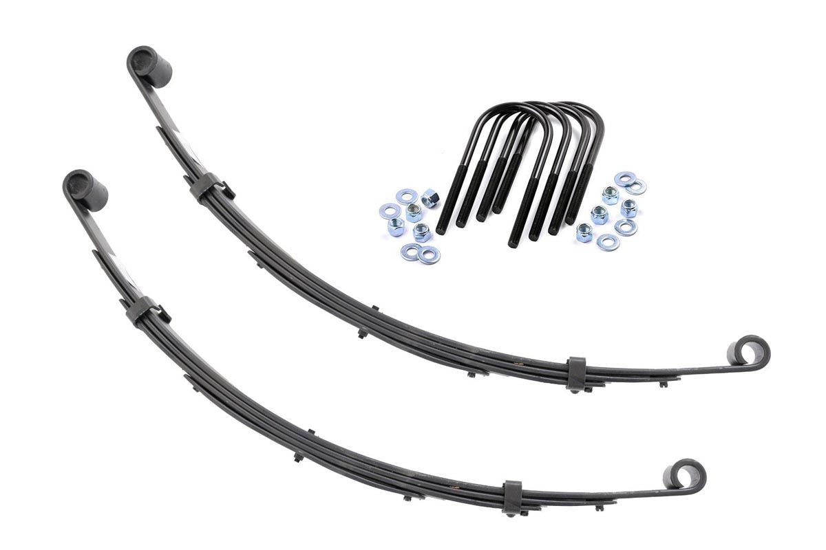 Rough Country Front Leaf Springs 3 Inch Lift Pair 74-90 Jeep Grand Wagoneer/J10 Truck/J20 Truck/Wagoneer 4WD Rough Country