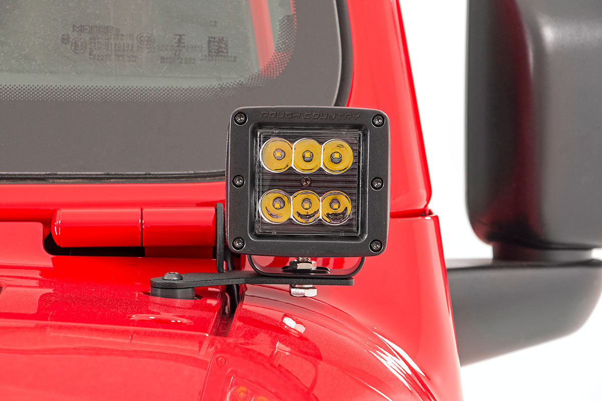 LED Light Kit Hinge Mount 2 Inch Spectrum Pair Jeep Gladiator JT/Wrangler JL (18-26) Rough Country-2