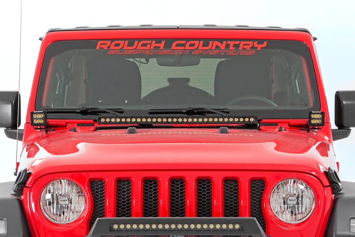 LED Hood Kit 30 Inch Spectrum Series Jeep Gladiator JT/Wrangler JL (18-26) Rough Country-1