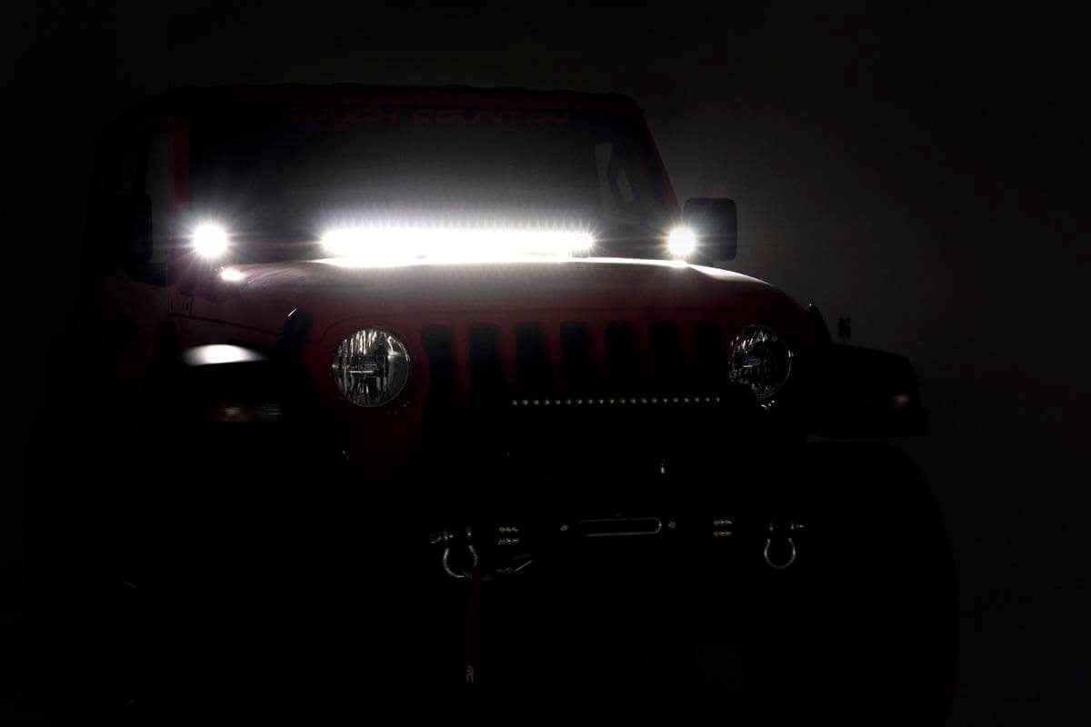 LED Hood Kit 30 Inch Spectrum Series Jeep Gladiator JT/Wrangler JL (18-26) Rough Country-4