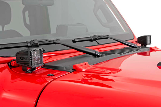 LED Light Kit Cowl Mount 2 Inch Spectrum Pair Jeep Gladiator JT/Wrangler JL (18-26) Rough Country-1