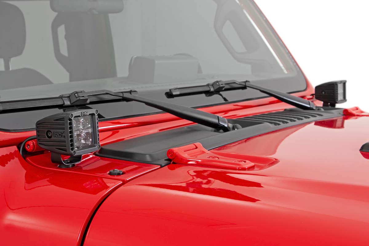 LED Light Kit Cowl Mount 2 Inch Spectrum Pair Jeep Gladiator JT/Wrangler JL (18-26) Rough Country-1