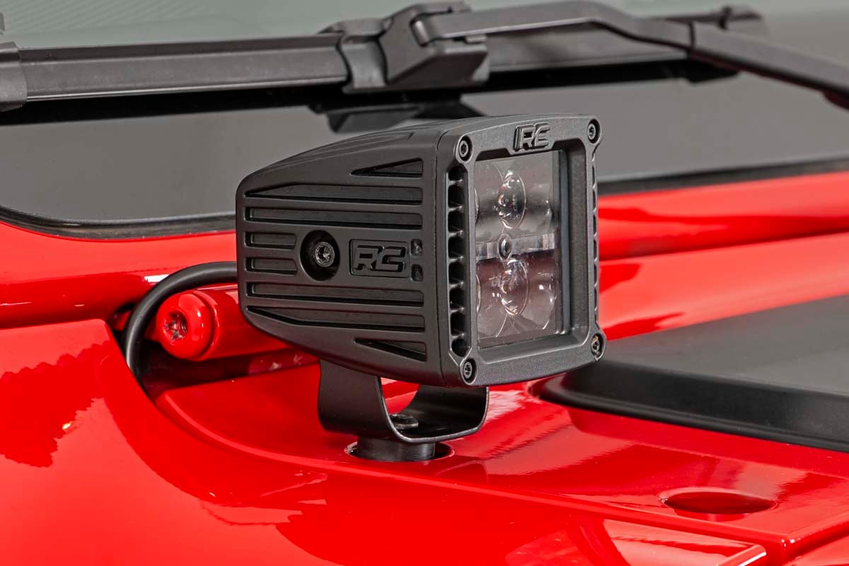 LED Light Kit Cowl Mount 2 Inch Spectrum Pair Jeep Gladiator JT/Wrangler JL (18-26) Rough Country-2
