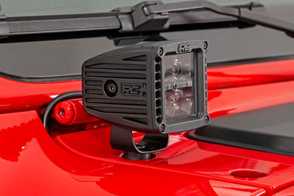 LED Light Kit Cowl Mount 2 Inch Spectrum Pair Jeep Gladiator JT/Wrangler JL (18-26) Rough Country-2