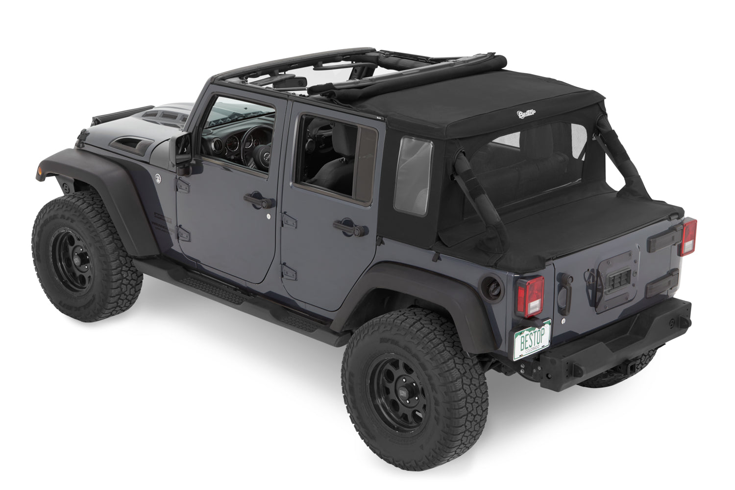 Bestop Jeep Wrangler Halftop Soft Top Conversion Kit For Jeep 2007-2018 Wrangler JK 4 Door Bestop