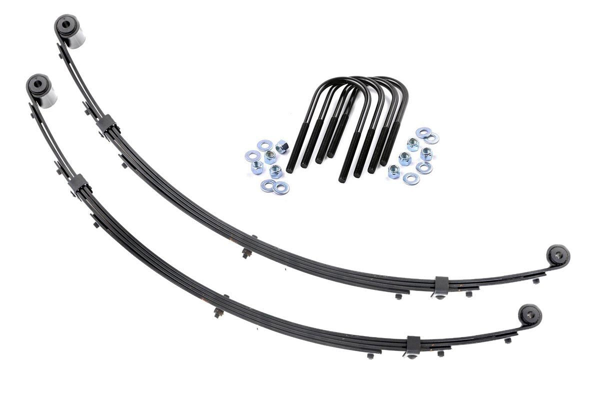 Front Leaf Springs 4 Inch Lift Pair Jeep Wrangler YJ 4WD (1987-1995) Rough Country