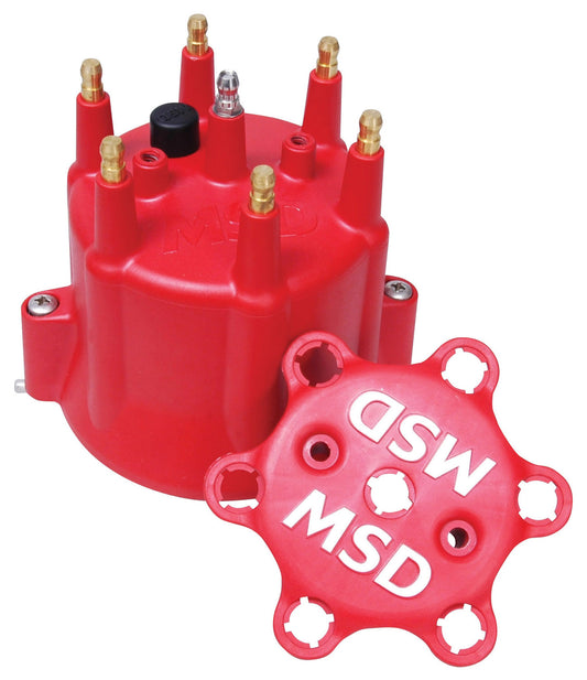 Chevy 6 Cylinder Hei Distributor Cap W/Retainer These Caps Are Injection Molded From Dupont Rynite Material And Feature Spark Plug-Style Terminals MSD Ignition
