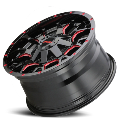Offroad Warrior 8015 RD 20x9 Prism Red Black Cast Aluminum Mayhem Wheels-4