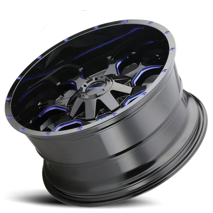 Offroad Warrior 8015 BL 17x9 Prism Blue Black Cast Aluminum Mayhem Wheels-2