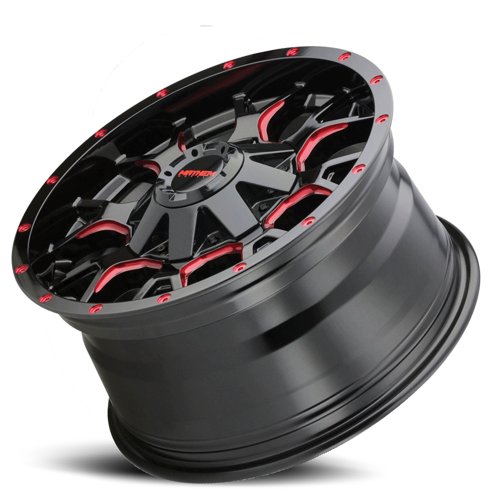 Offroad Warrior 8015 RD 17x9 Prism Red Black Cast Aluminum Mayhem Wheels