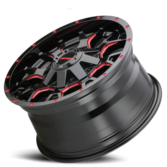 Offroad Warrior 8015 RD 18x9 Prism Red Black Cast Aluminum Mayhem Wheels-1