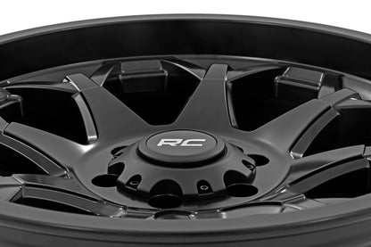 80 Series Wheel One-Piece Semi Gloss Black 20x10 Rough Country-40