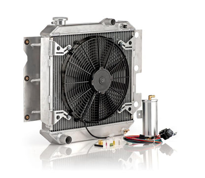 Downflow Radiator Module Direct-Fit Natural Finish for 87-06 Jeep YJ/TJ Wrangler Radiator Be Cool