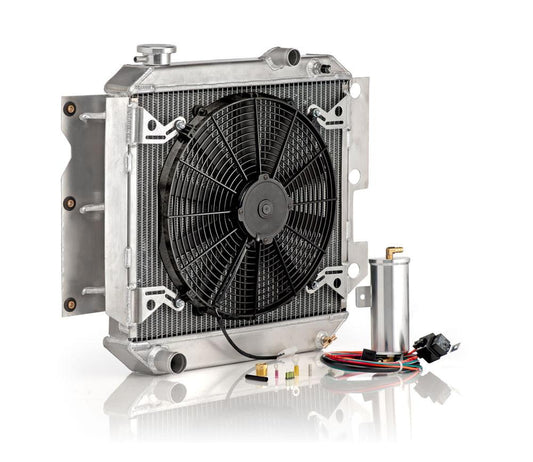 Downflow Radiator Module Direct-Fit Natural Finish for 87-06 Jeep YJ/TJ Wrangler Radiator Be Cool