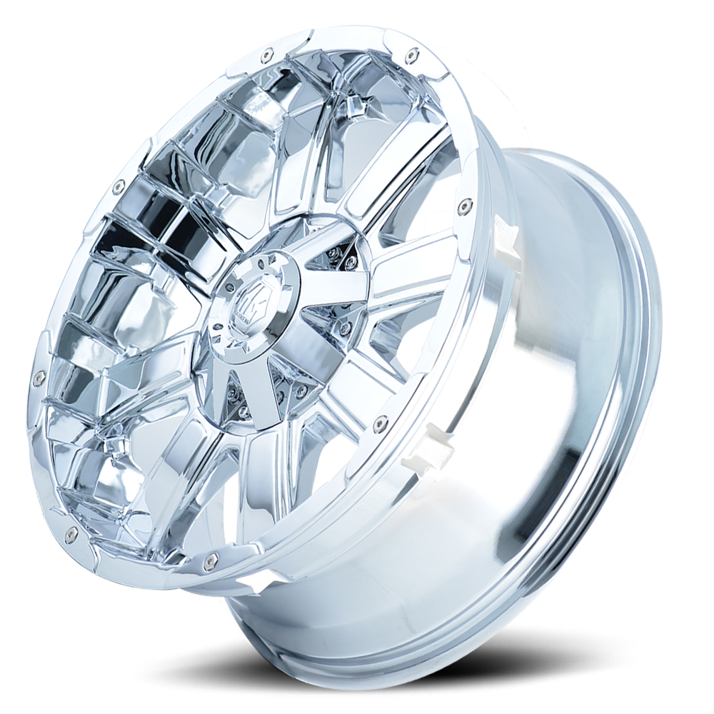 Offroad Chaos 8030 CH 20x12 Chrome -44 Off Set 8 Lug 4.77 BSM 124.1 Bore Cast Aluminum Mayhem Wheels
