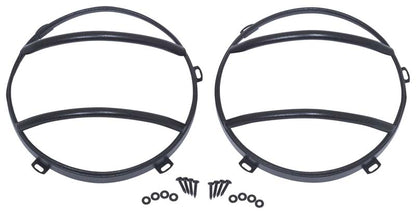 Jeep JK Euro Headlight Guards Pair 07-18 Wrangler JK Textured Black Kentrol