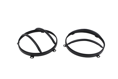 Jeep JK Euro Headlight Guards Pair 07-18 Wrangler JK Textured Black Kentrol-1
