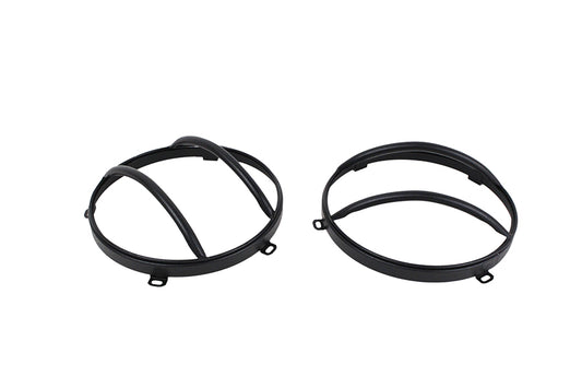 Jeep JK Euro Headlight Guards Pair 07-18 Wrangler JK Textured Black Kentrol-1
