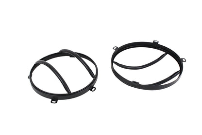 Jeep JK Euro Headlight Guards Pair 07-18 Wrangler JK Textured Black Kentrol-2