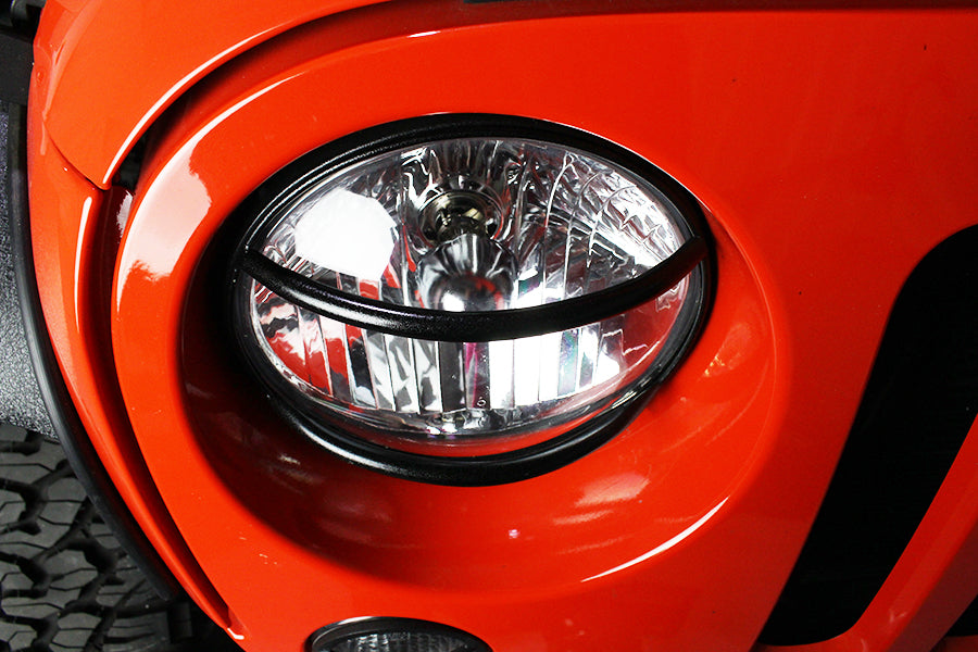 Kentrol Jeep JK Euro Headlight Guards Pair  07-18 Wrangler JK Textured Black Kentrol