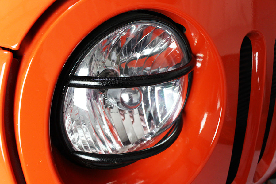 Kentrol Jeep JK Euro Headlight Guards Pair  07-18 Wrangler JK Textured Black Kentrol