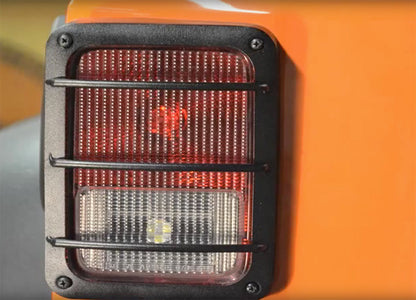 Jeep JK Taillight Guard Pair 07-18 Wrangler JK Textured Black Kentrol-5
