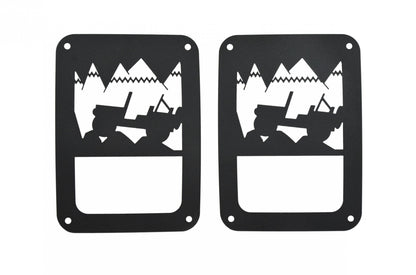 Jeep JK Heritage Taillight Guard 07-18 Wrangler JK Textured Black Kentrol-1