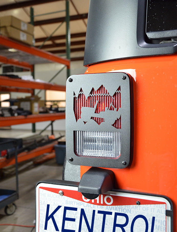 Kentrol Jeep JK Heritage Taillight Guard 07-18 Wrangler JK Textured Black Kentrol