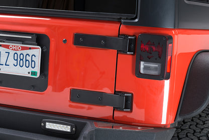 Jeep JK Heritage Taillight Guard 07-18 Wrangler JK Textured Black Kentrol-5