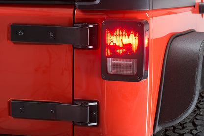 Jeep JK Heritage Taillight Guard 07-18 Wrangler JK Textured Black Kentrol-6