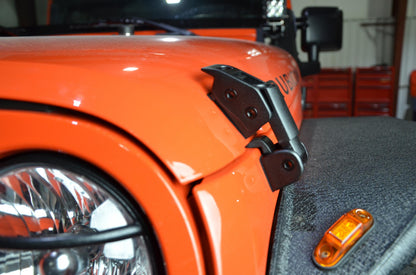Jeep JK Hood Catch Kit 07-18 Wrangler JK Textured Black Kentrol-6