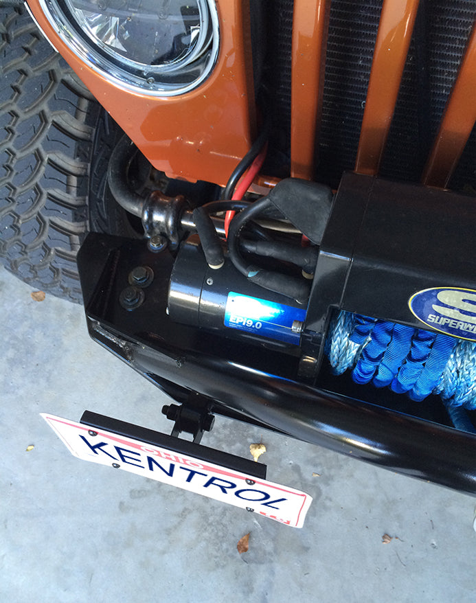Kentrol Jeep JK Shackle Mounted License Plate Bracket 07-18 Wrangler JK Textured Black Kentrol