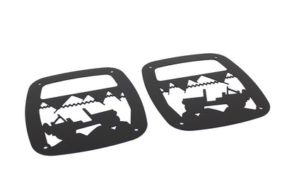 Jeep TJ Heritage Taillight Guard 97-06 Wrangler TJ Textured Black Kentrol-1